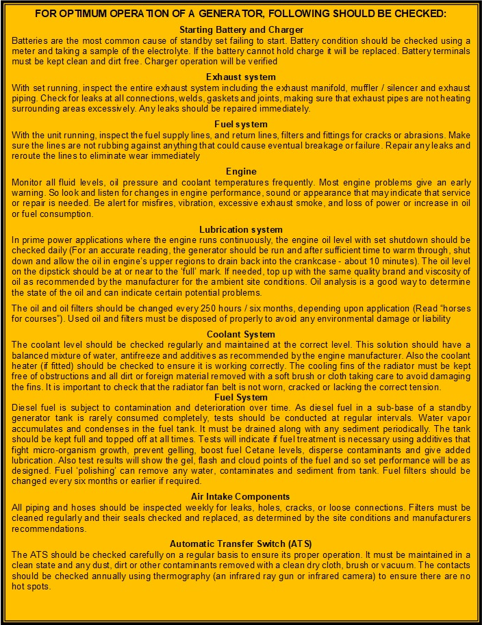 selling the sizzle part 3 - for optimum operation of a generator ESL Selling The Sizzle